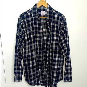 Brooks Brothers Men's Navy Plaid Shirt